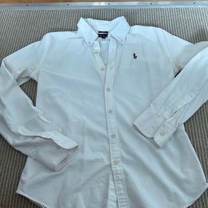 Slim Fit Button Down White Dress Shit Polo Ralph Lauren